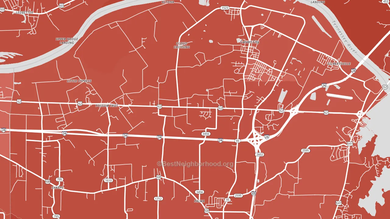 42029, KY block-group political-lean map