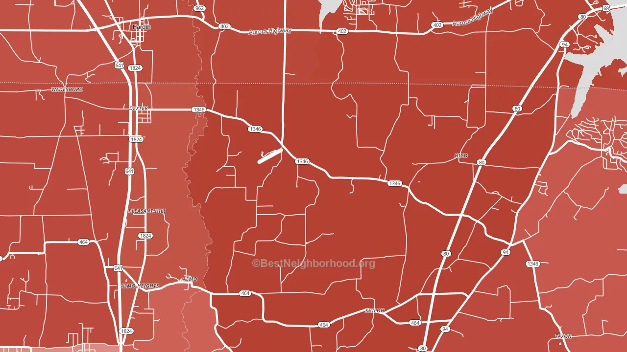 42036, KY block-group political-lean map