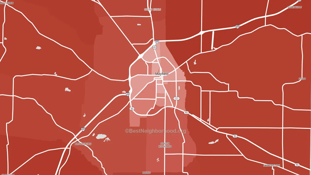 42066, KY block-group political-lean map