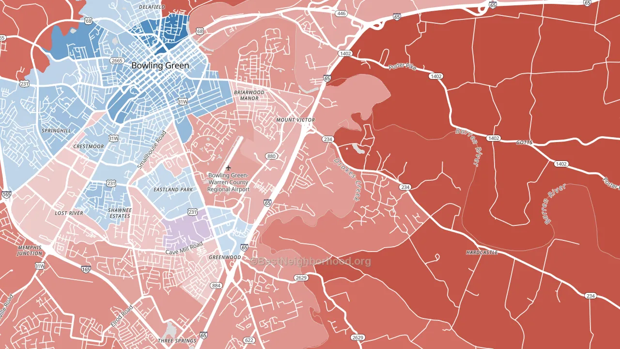 42103, KY block-group political-lean map