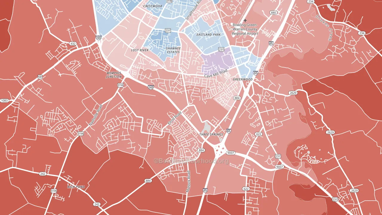 42104, KY block-group political-lean map