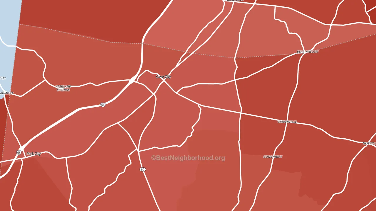 42127, KY block-group political-lean map