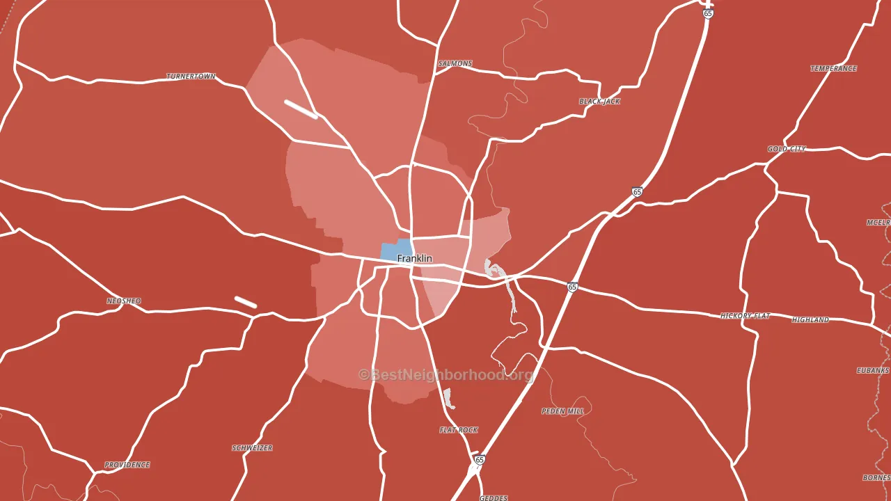 42134, KY block-group political-lean map