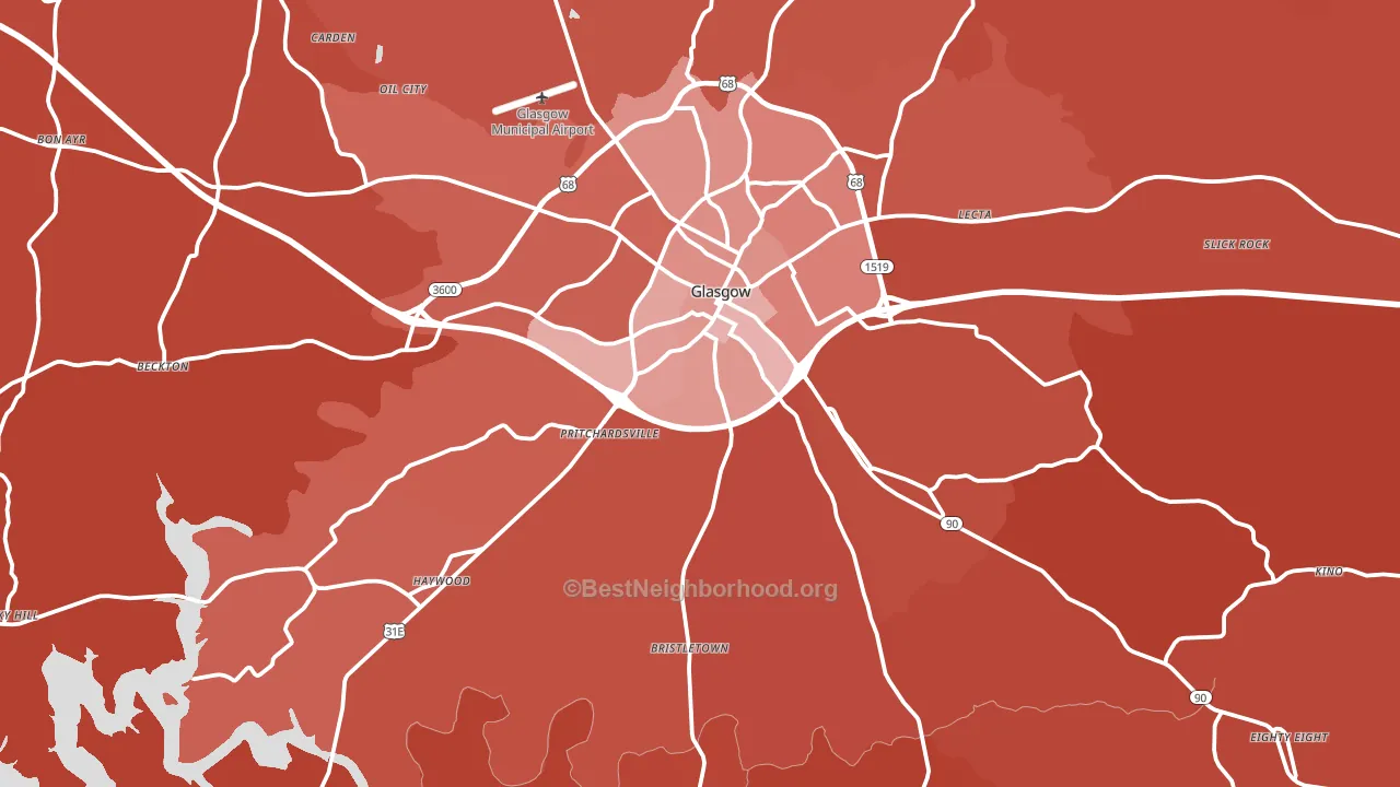 42141, KY block-group political-lean map