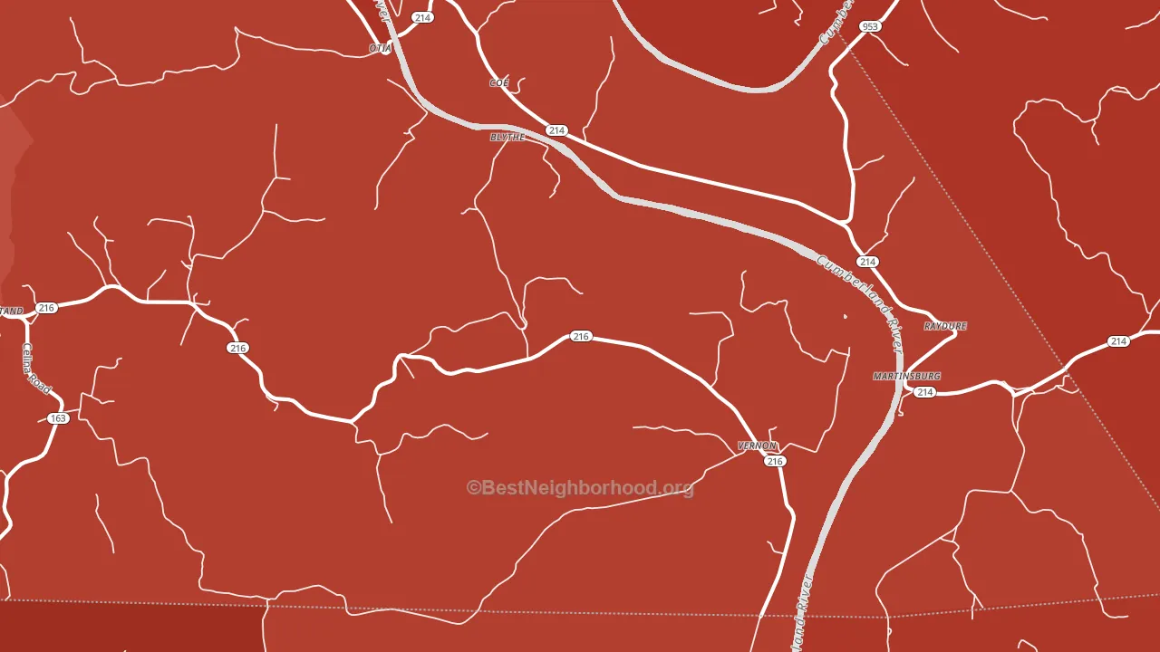 42151, KY block-group political-lean map