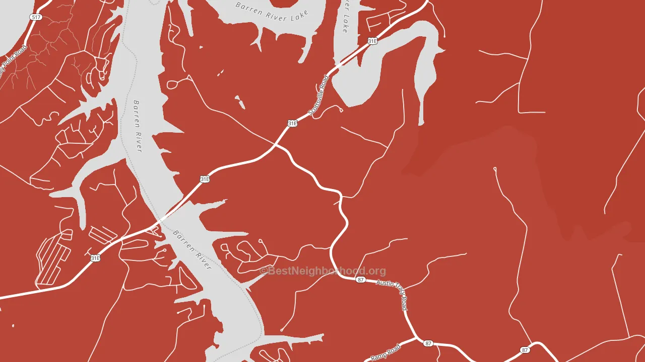 42156, KY block-group political-lean map