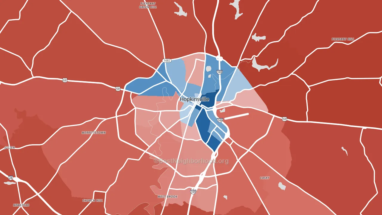 42240, KY block-group political-lean map