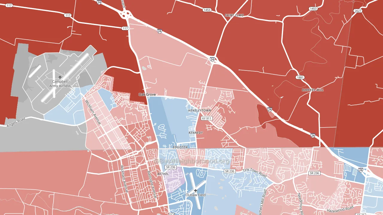 42262, KY block-group political-lean map