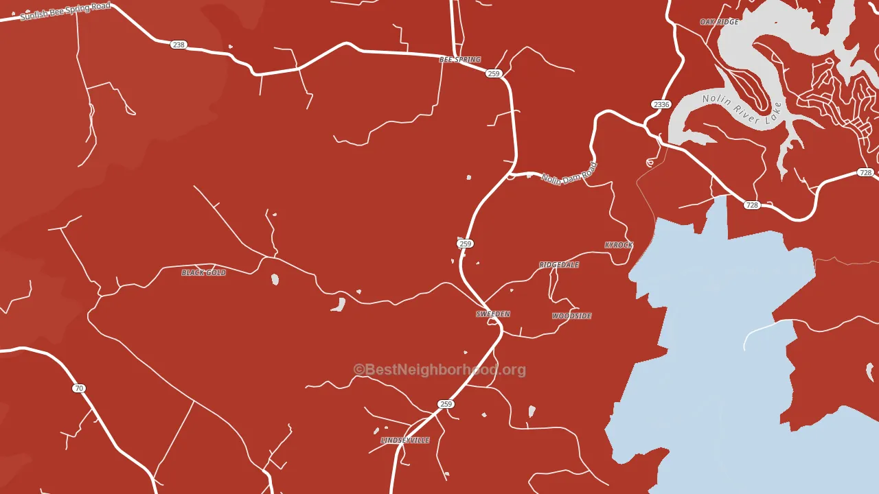 42285, KY block-group political-lean map