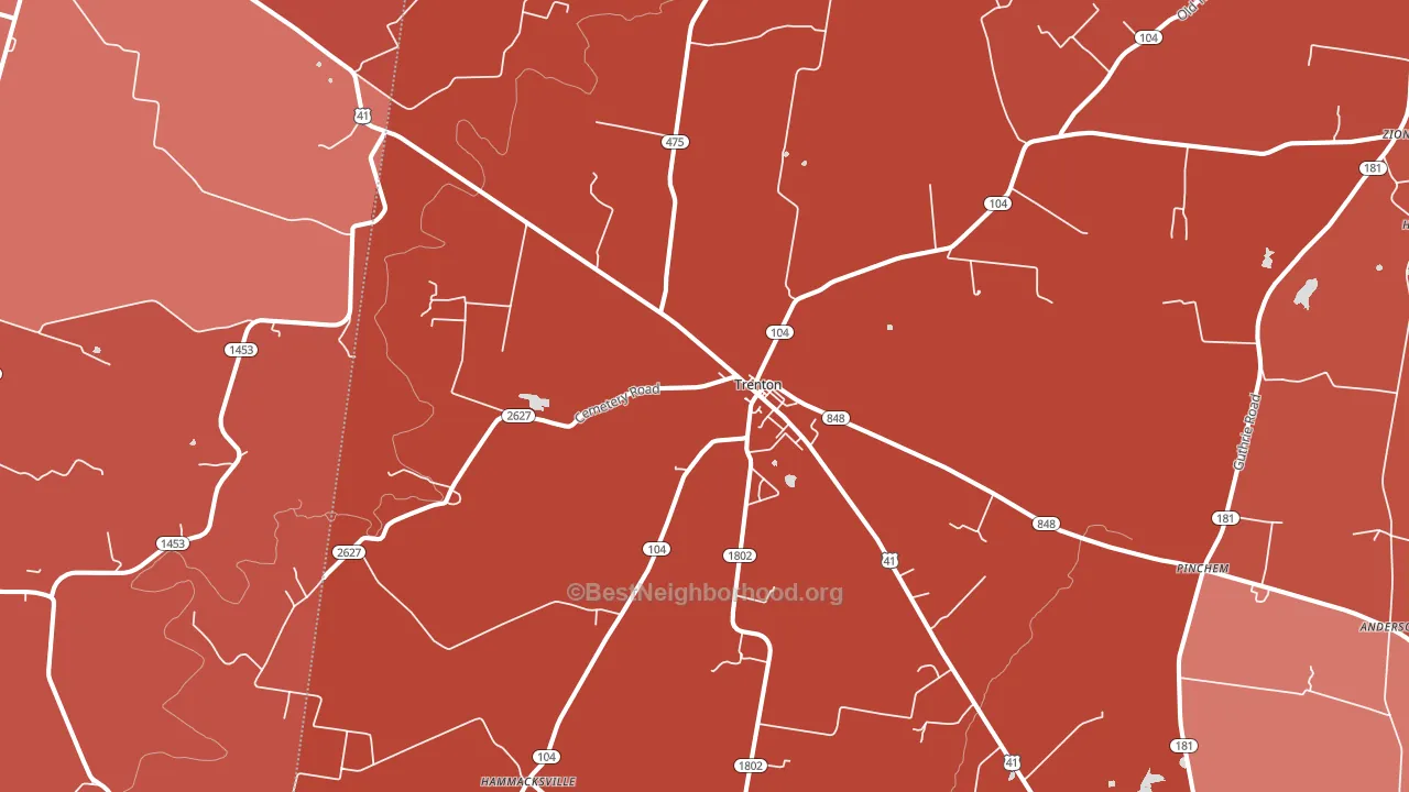 42286, KY block-group political-lean map