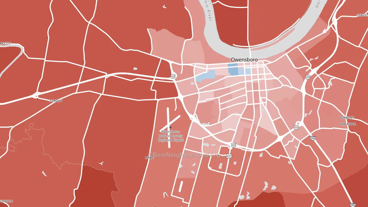 42301, KY block-group political-lean map