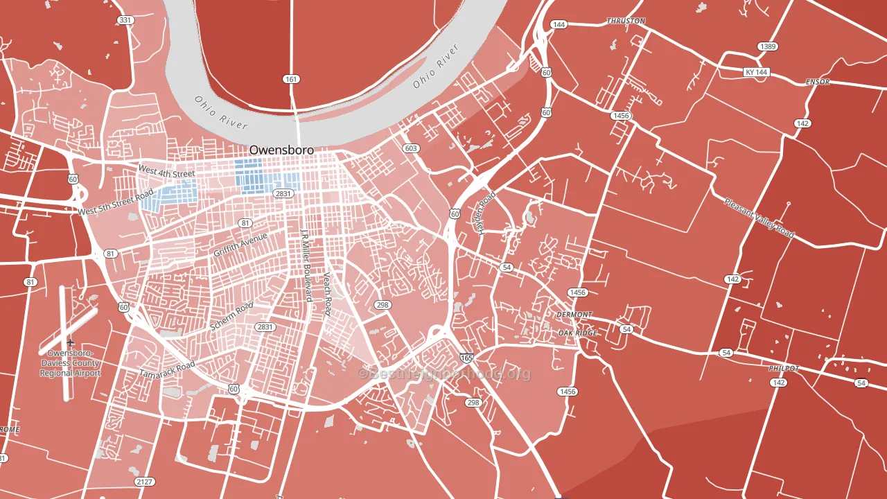 42303, KY block-group political-lean map