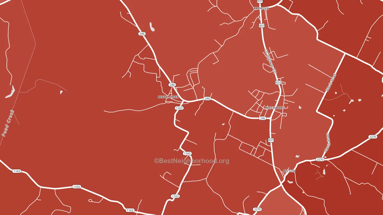 42321, KY block-group political-lean map