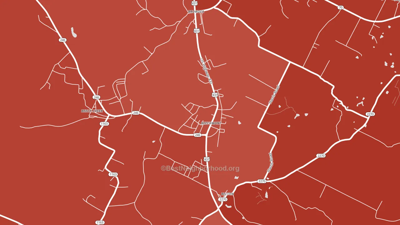 42323, KY block-group political-lean map