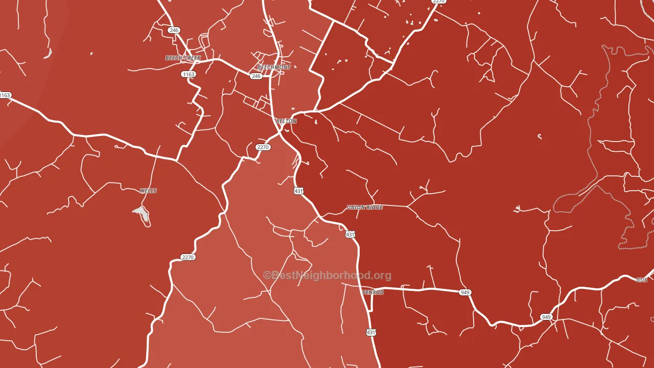 42324, KY block-group political-lean map