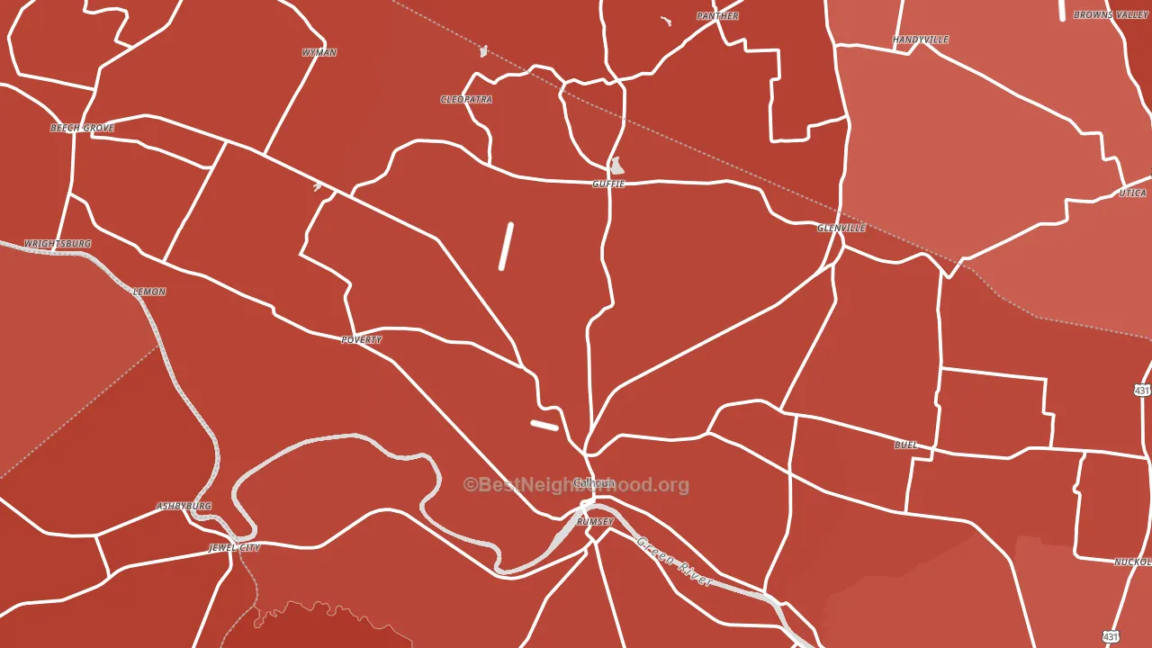 42327, KY block-group political-lean map