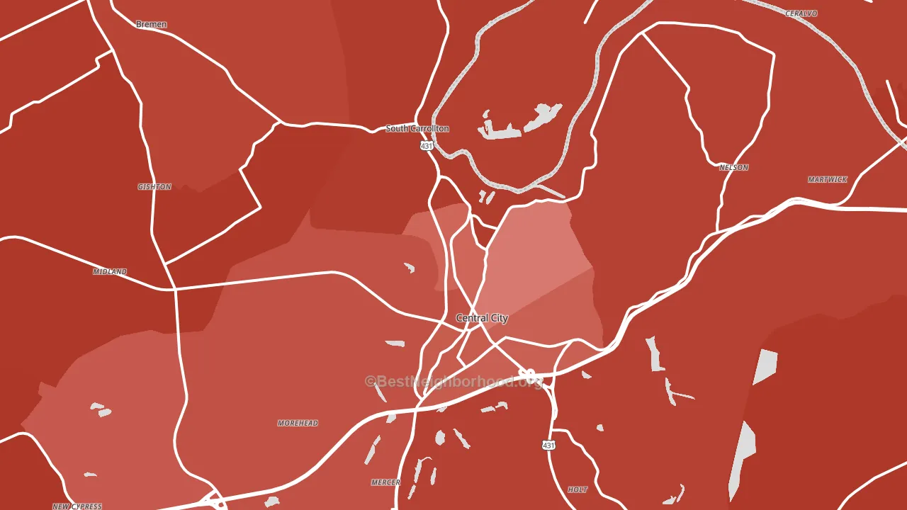 42330, KY block-group political-lean map