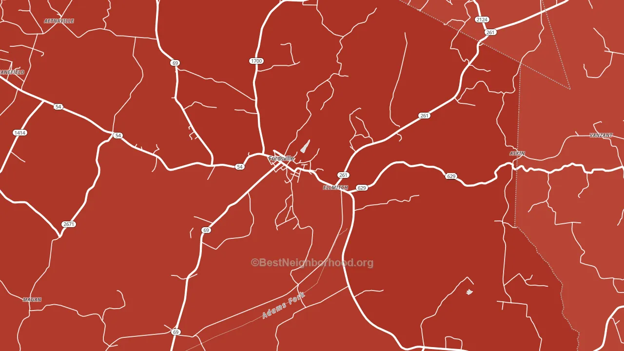 42343, KY block-group political-lean map