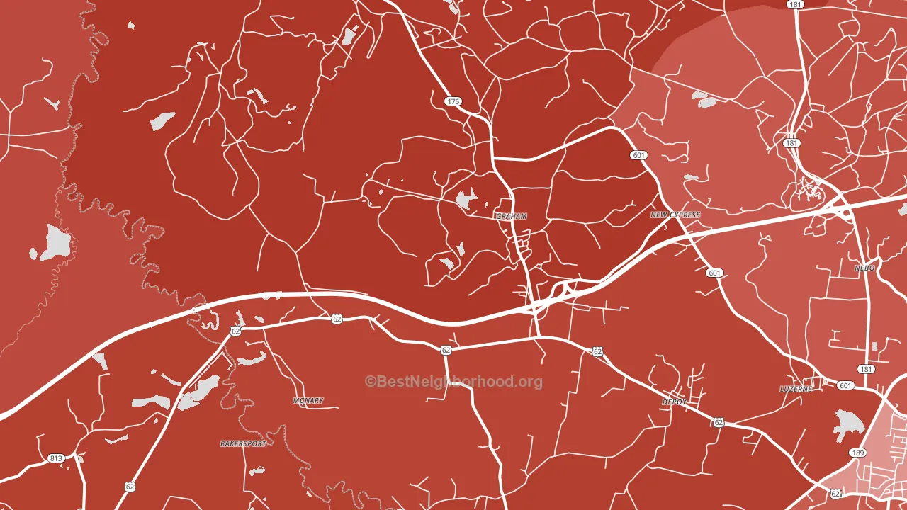 42344, KY block-group political-lean map