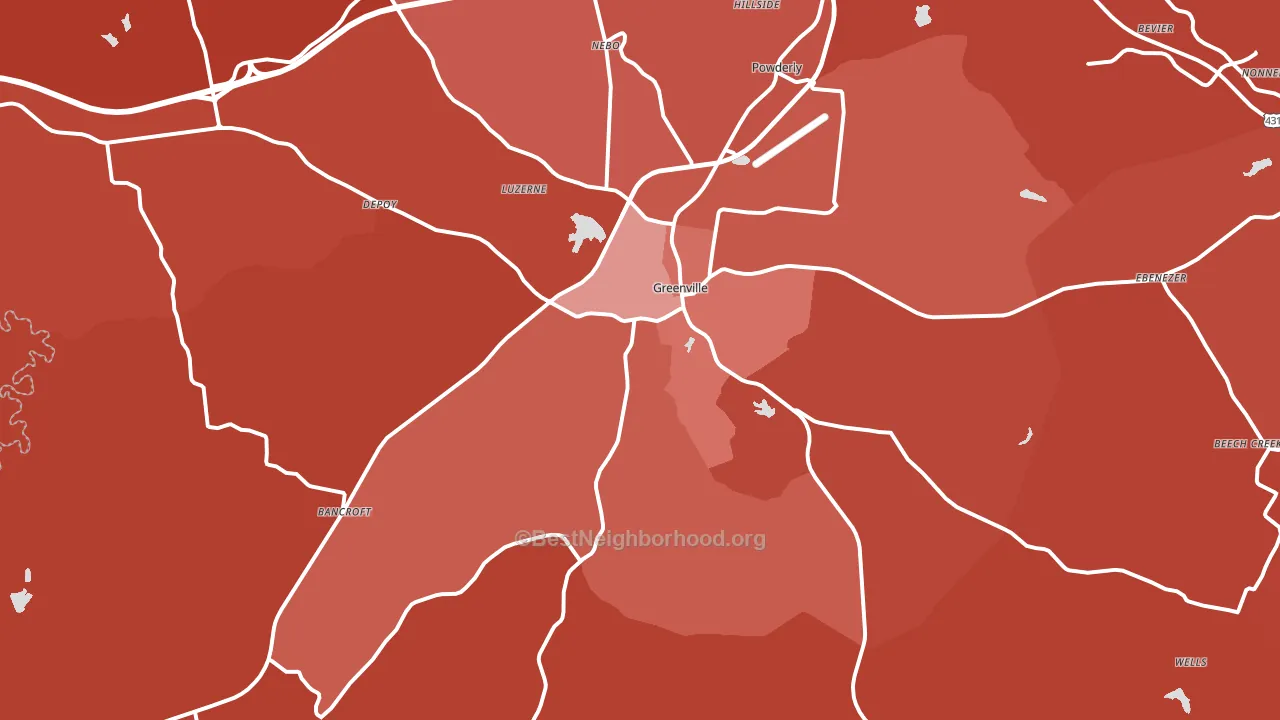 42345, KY block-group political-lean map