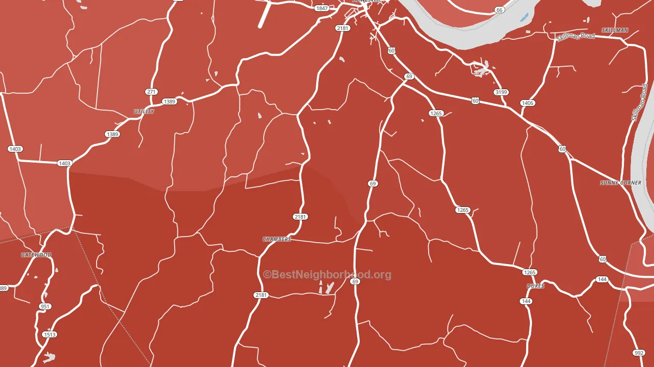 42348, KY block-group political-lean map