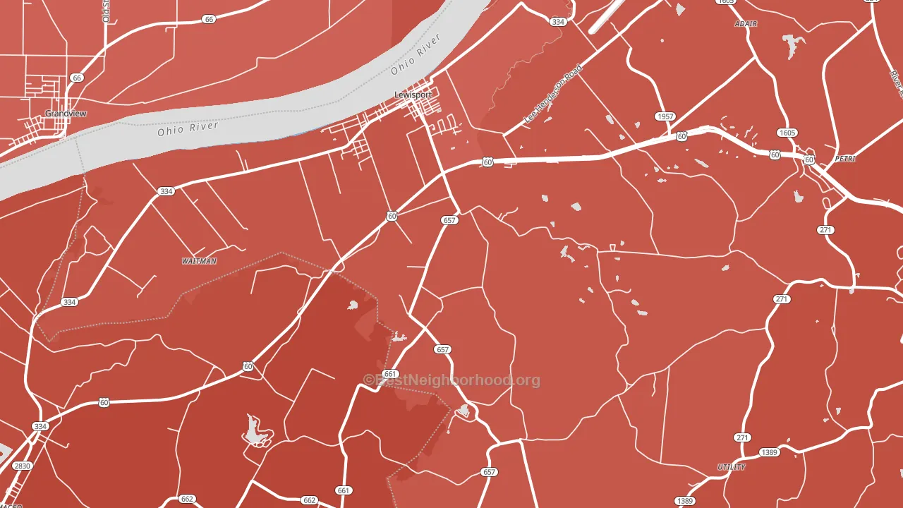 42351, KY block-group political-lean map