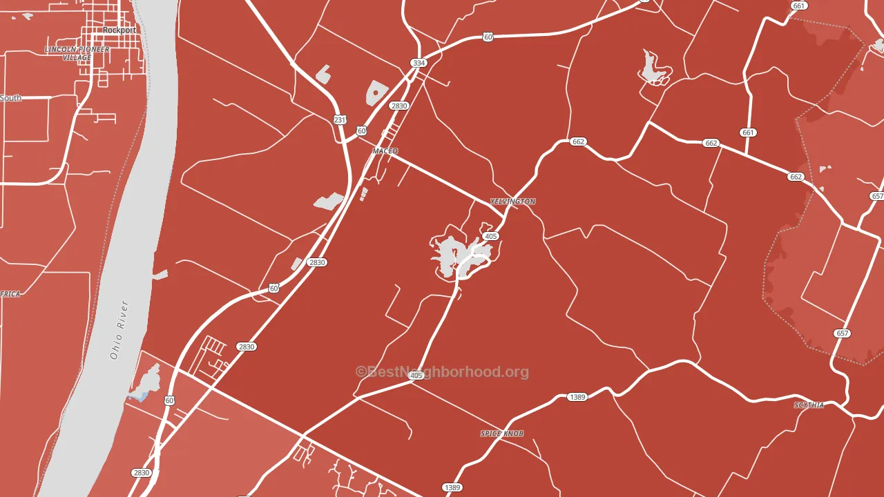 42355, KY block-group political-lean map
