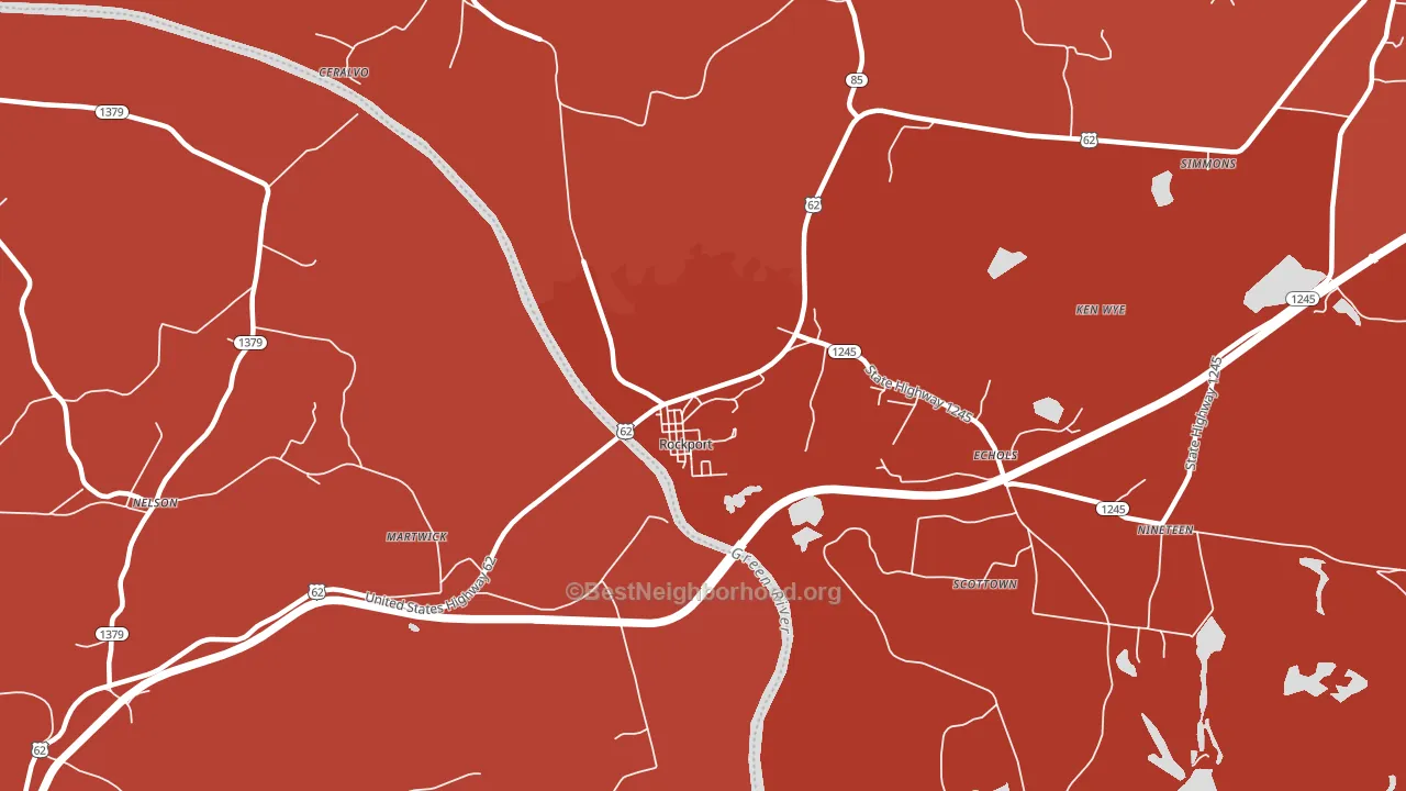 42369, KY block-group political-lean map