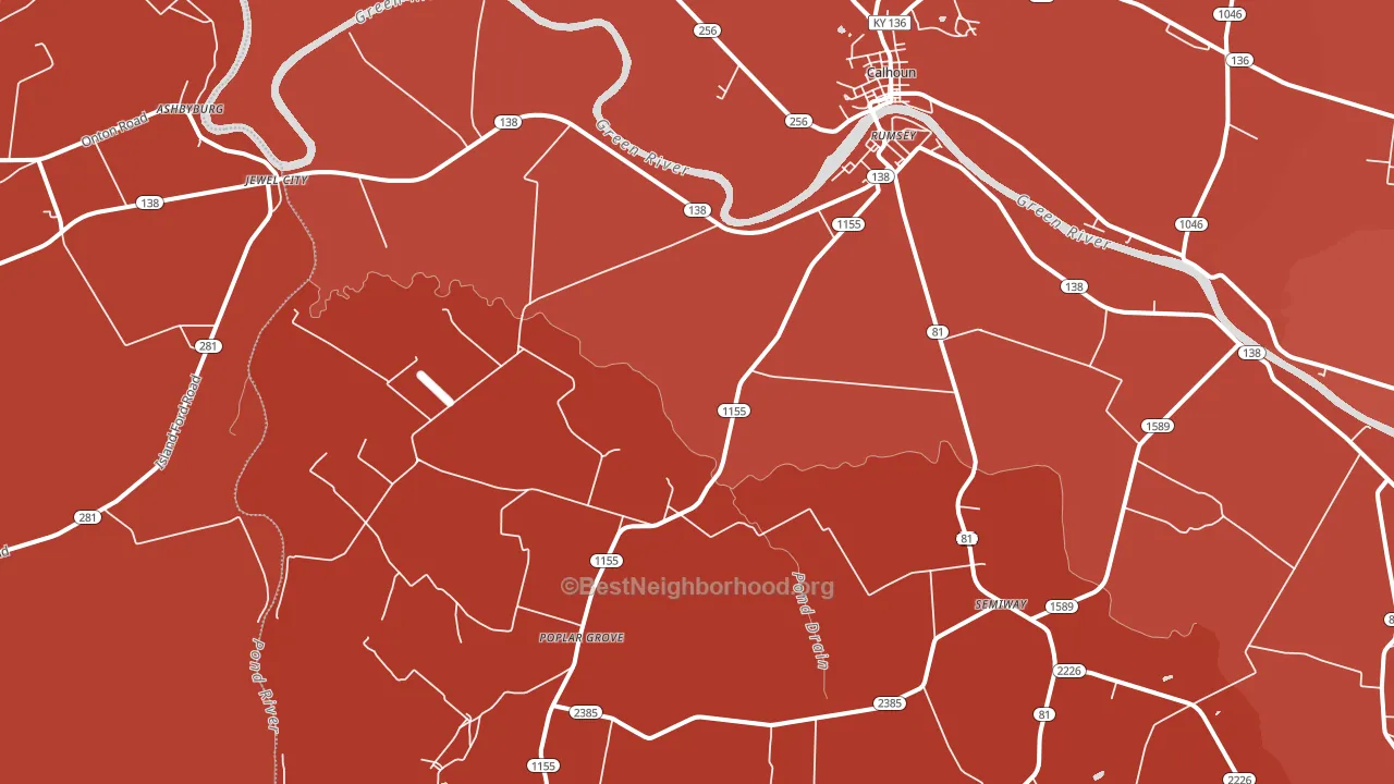 42371, KY block-group political-lean map