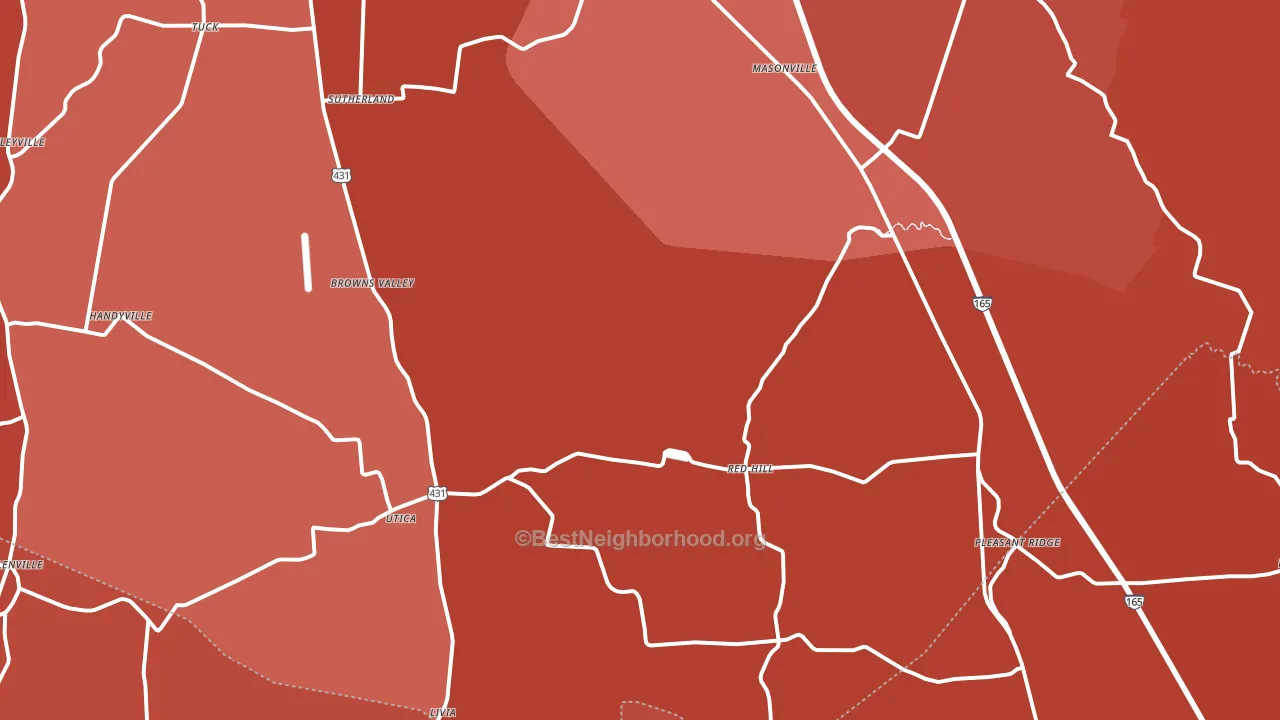 42376, KY block-group political-lean map