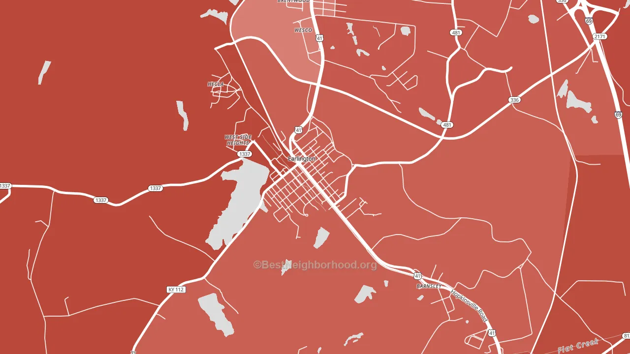 42410, KY block-group political-lean map