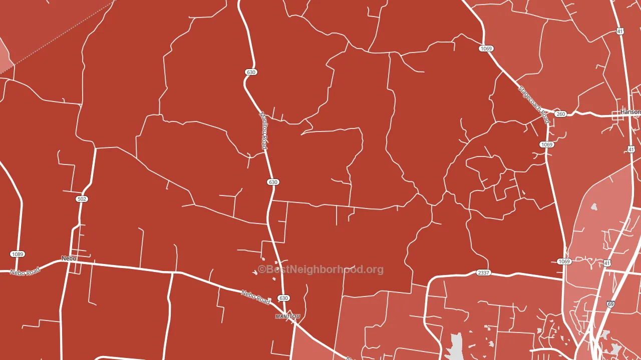 42436, KY block-group political-lean map