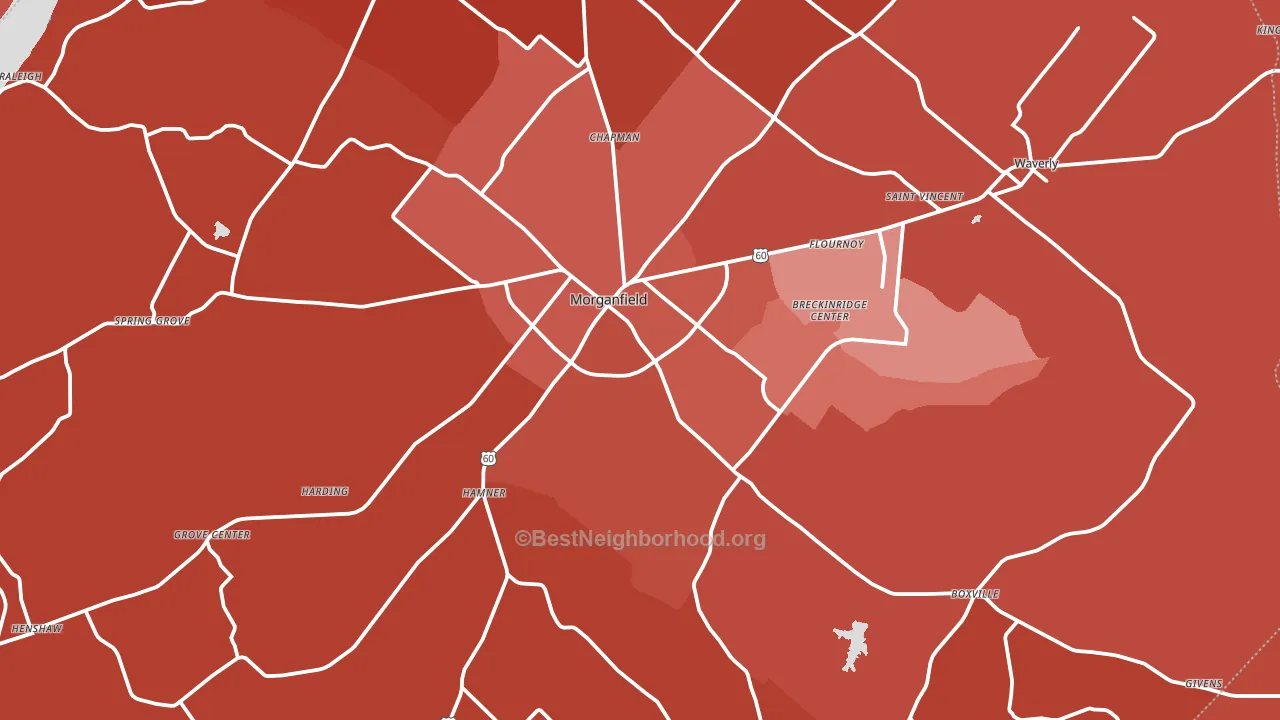 42437, KY block-group political-lean map