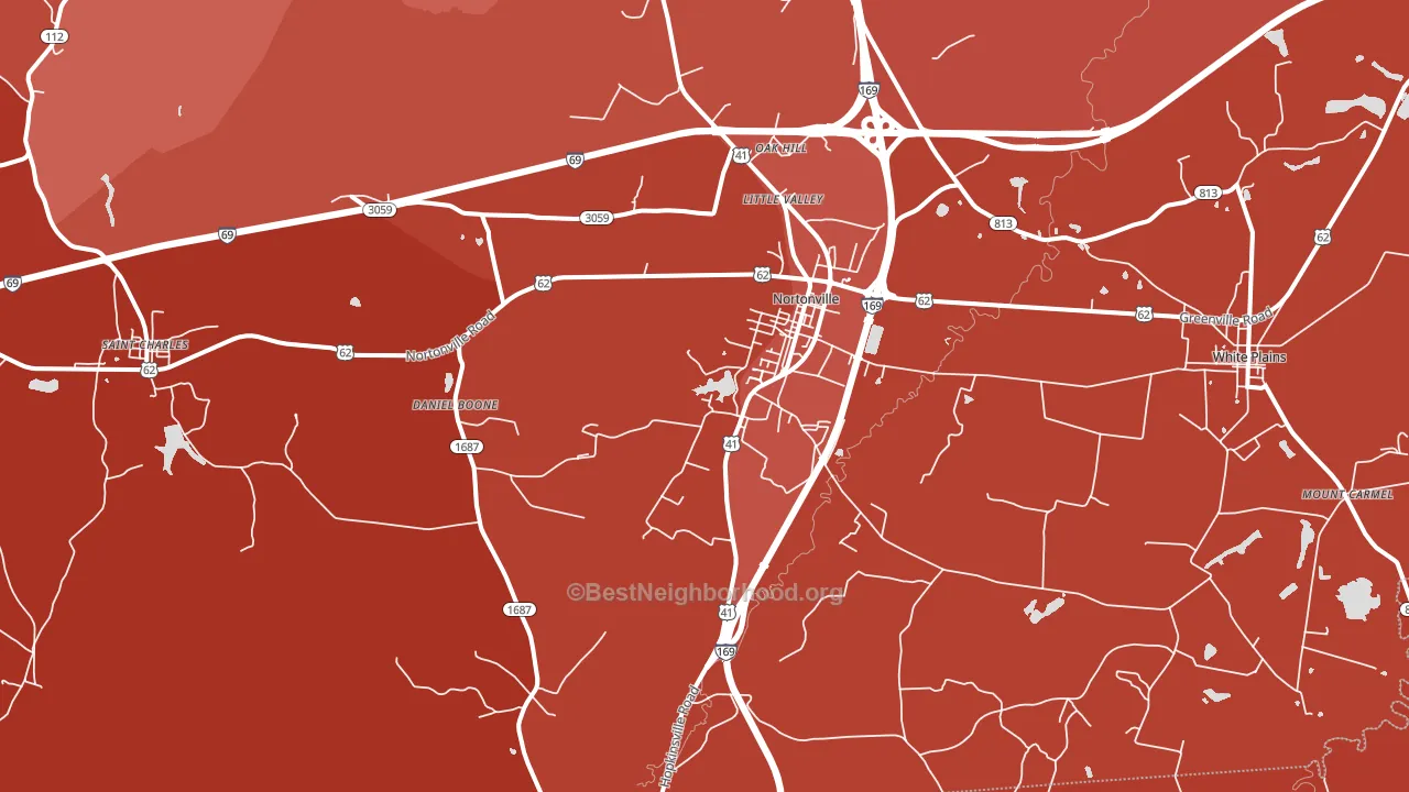 42442, KY block-group political-lean map