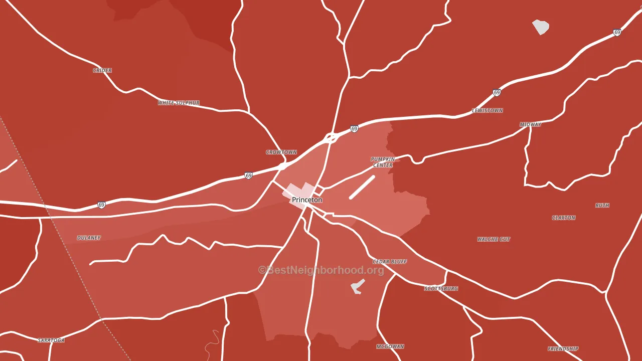 42445, KY block-group political-lean map