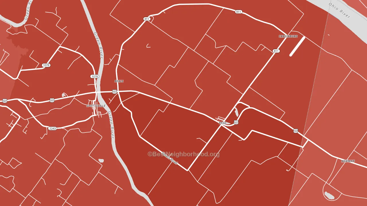 42451, KY block-group political-lean map