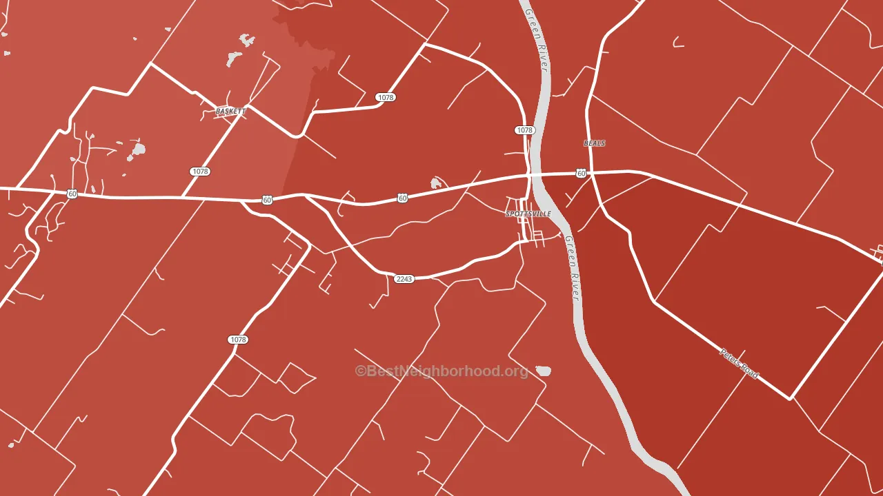 42458, KY block-group political-lean map