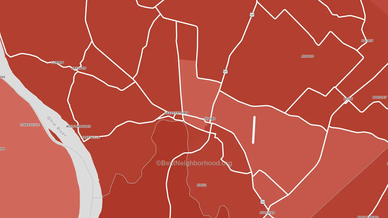 42459, KY block-group political-lean map