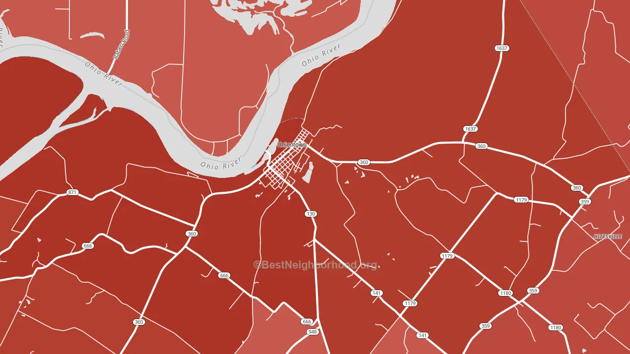 42461, KY block-group political-lean map