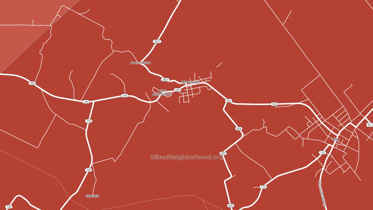 42463, KY block-group political-lean map