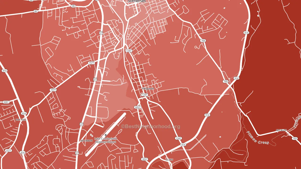 42533, KY block-group political-lean map