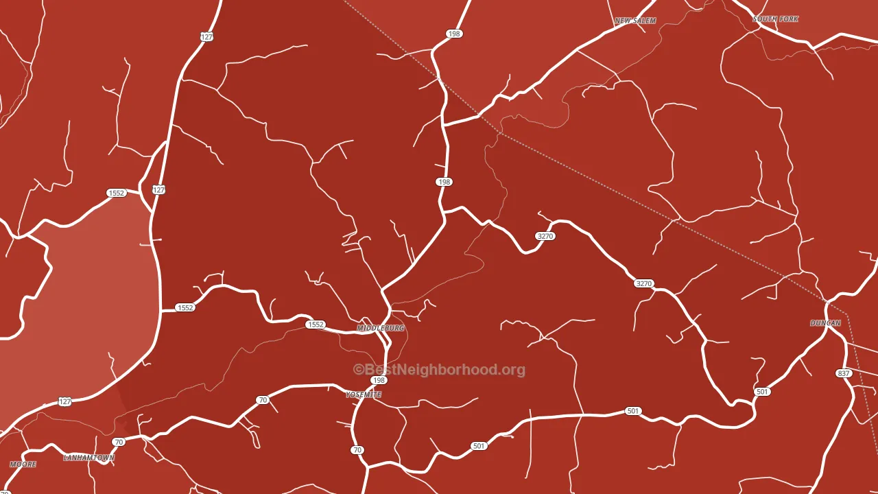 42541, KY block-group political-lean map