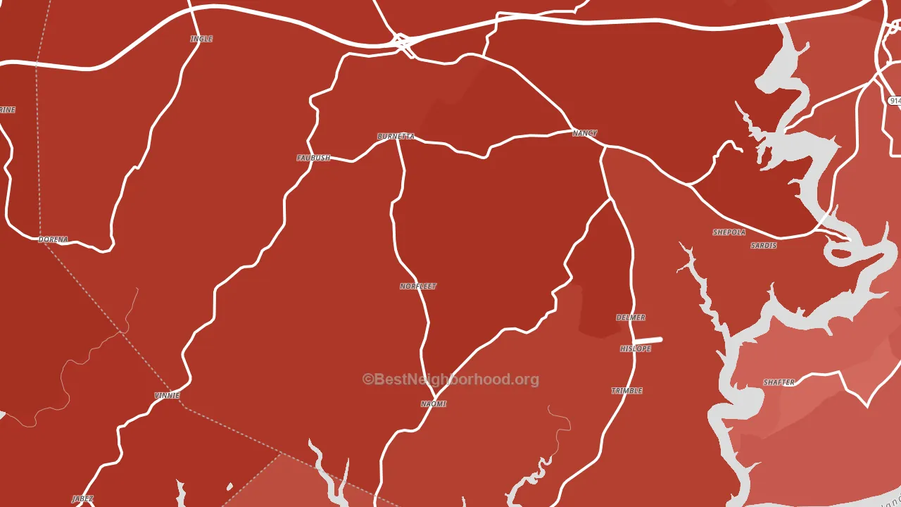 42544, KY block-group political-lean map