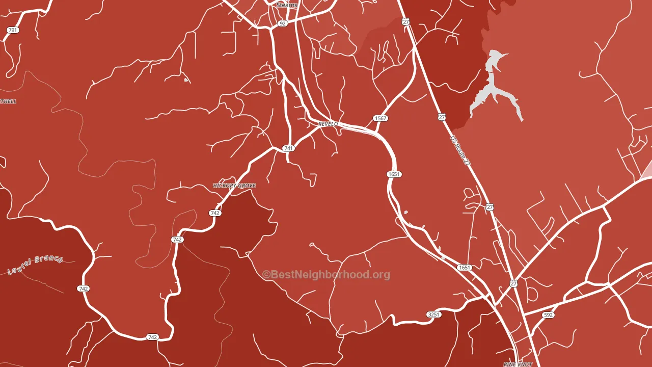 42638, KY block-group political-lean map