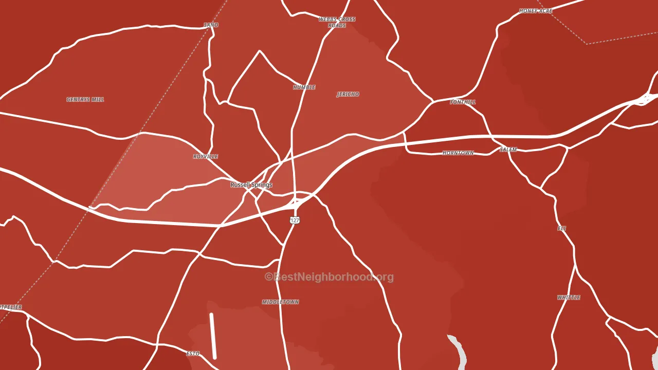 42642, KY block-group political-lean map