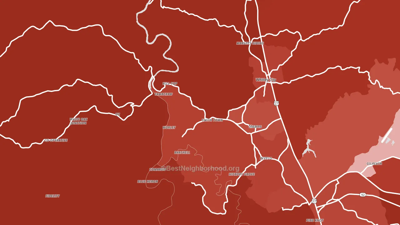 42647, KY block-group political-lean map