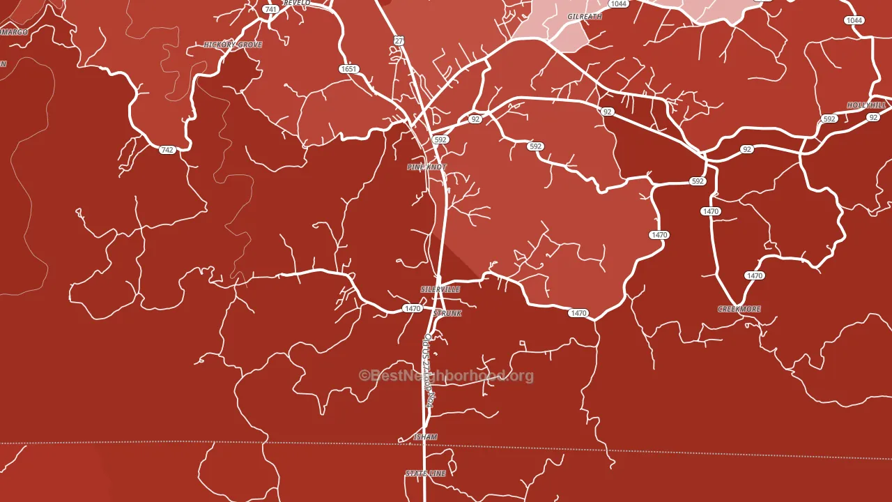 42649, KY block-group political-lean map