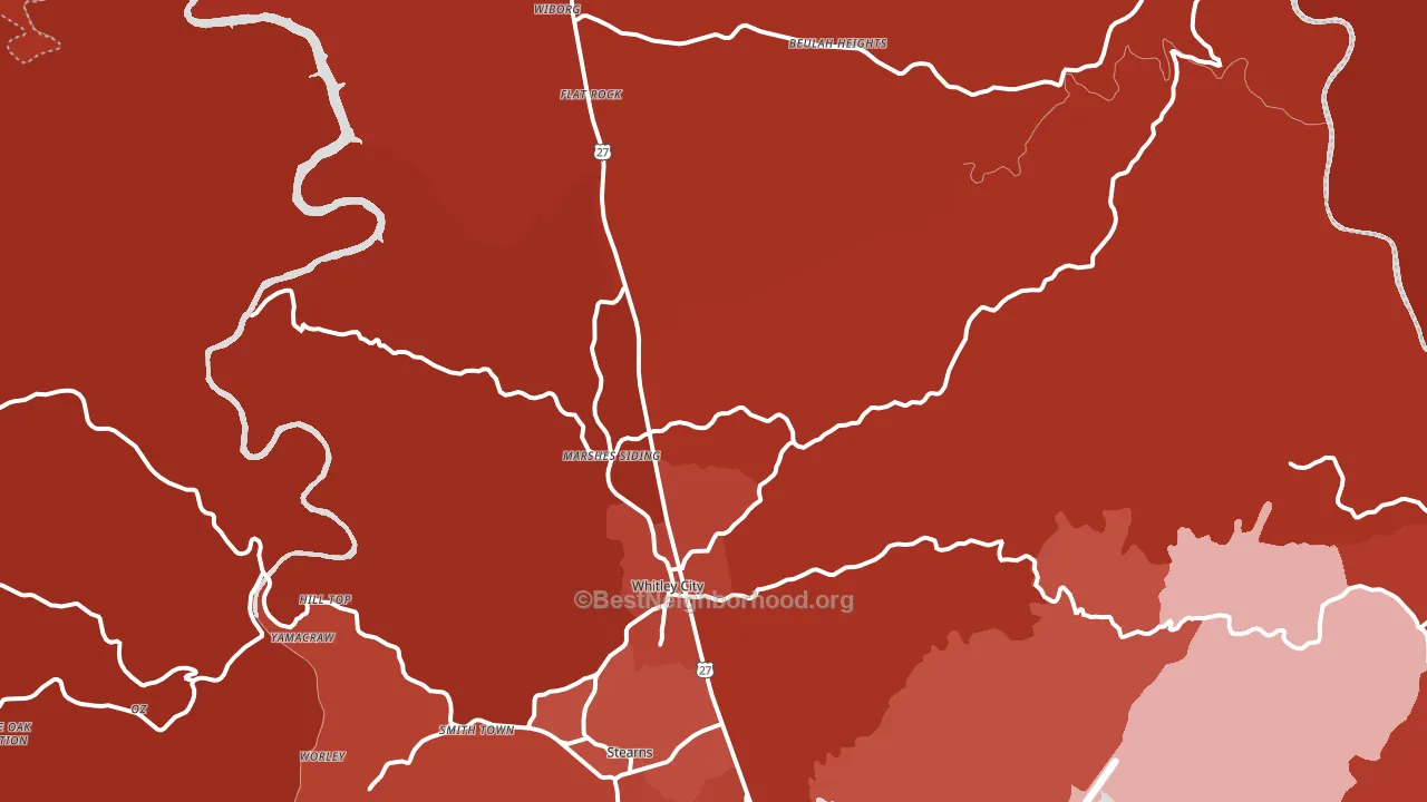 42653, KY block-group political-lean map