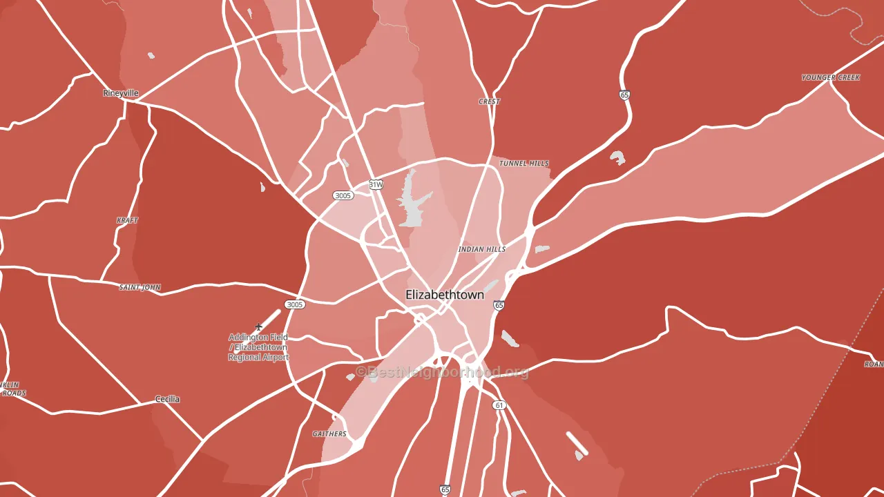 42701, KY block-group political-lean map