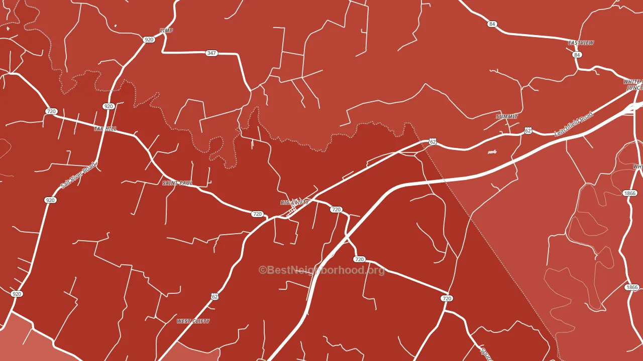 42712, KY block-group political-lean map